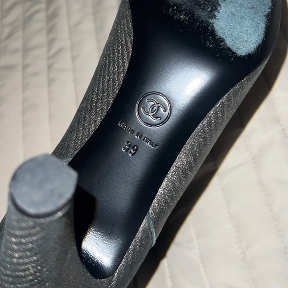 Chanel Embossed Lambskin Calfskin CC Cap Toe Ankle Boots - Picture 2 of 9